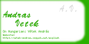 andras vetek business card