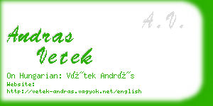 andras vetek business card